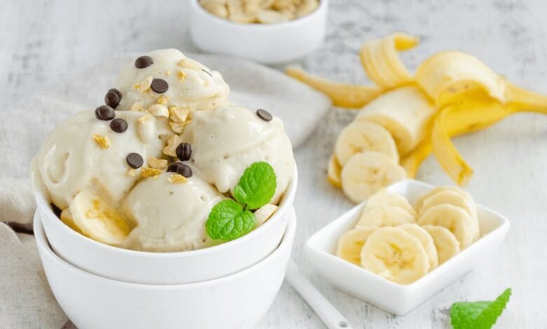 Sorbet de banana - Sem leite e sem ovos