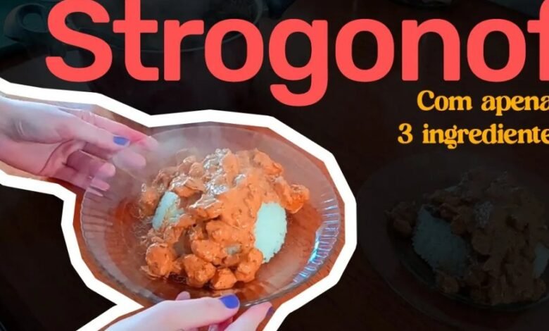 Strogonoff de frango com 3 ingredientes